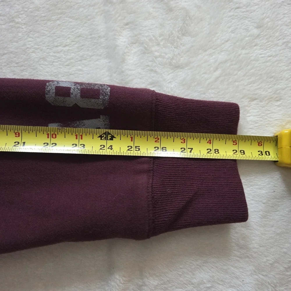 Vintage Aeropostale Hoodie XL Maroon Zip Up‎ Logo Y2K Varsity Style Sweatshirt